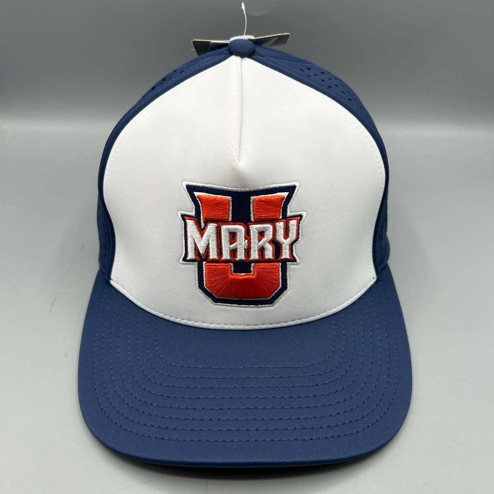 UMary Marauders Hat Men S-M White Blue The Game Stretch Fitted Cap New
